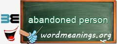 WordMeaning blackboard for abandoned person